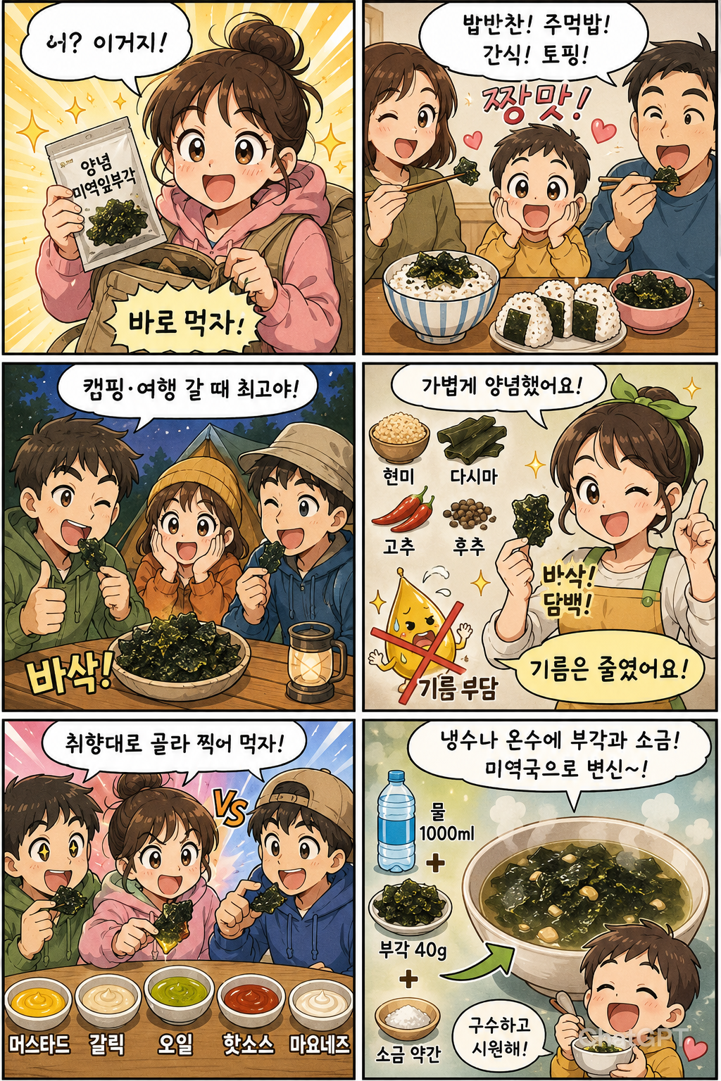 미역잎부각을 반찬·간식·캠핑·소스·미역국으로 즐기는 다양한 방법